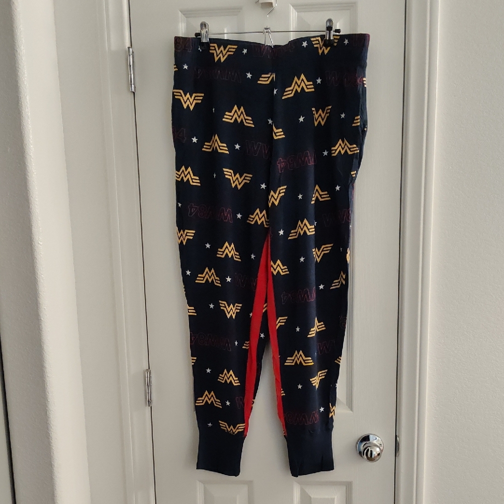 Wonder Women Lounge Wear Joggers - Navy Blue and Red Size L 12-14